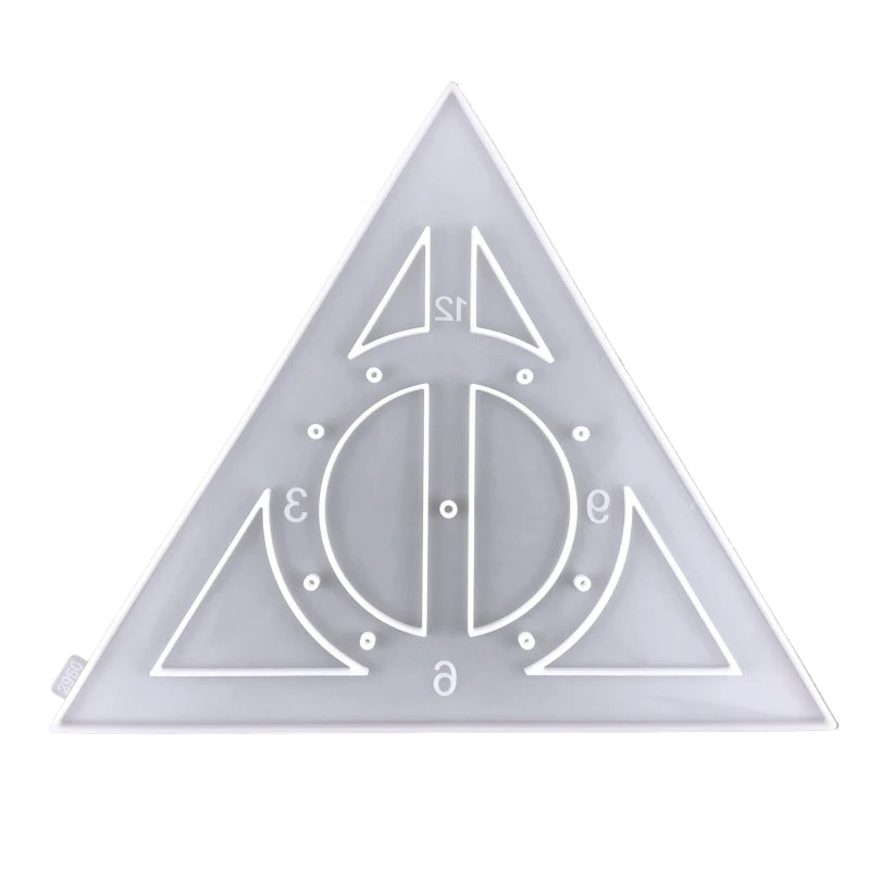 Triangle Wall Clock Resin Mold Large Size for Epoxy Crafts