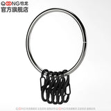 Composite Keyring with 10 Small 8-Shaped Buckle Keychains