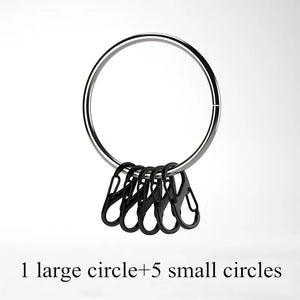 Composite Keyring with 10 Small 8-Shaped Buckle Keychains