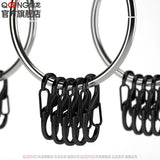 Composite Keyring with 10 Small 8-Shaped Buckle Keychains