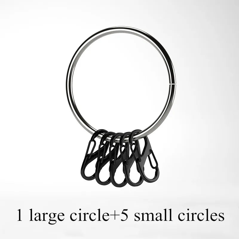 Composite Keyring with 10 Small 8-Shaped Buckle Keychains