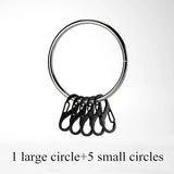 Composite Keyring with 10 Small 8-Shaped Buckle Keychains