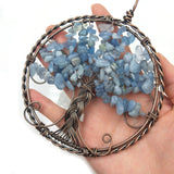 Copper Wire Wrapped Quartz Tree of Life Pendant