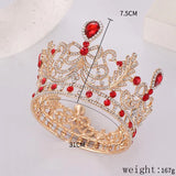 Crystal Crown Red Stone Heavy Wedding Tiara