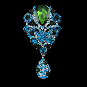 Water-drop Crystal Rhinestone Brooch Pin Vintage Wedding Banquet DIY