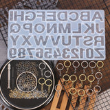 Large English Letters Silicone Mould Set with Claw Bit Screw Button
