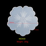 Large Flower Glass Tray Silicone Mold Coaster Set Dish Resin Shape Craft Jewelry
