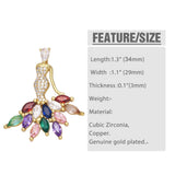 Large Heart Dream Catcher Pendant Plated Copper Zirconia Necklace DIY