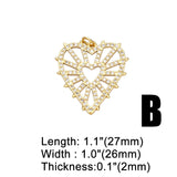 Large Heart Dream Catcher Pendant Plated Copper Zirconia Necklace DIY
