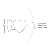 Large Heart Hoop Earrings Womens Charm Big Earrings Stainless Steel