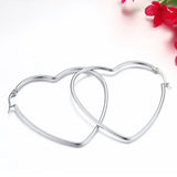 Large Heart Hoop Earrings Womens Charm Big Earrings Stainless Steel