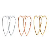 Large Heart Hoop Earrings Womens Charm Big Earrings Stainless Steel