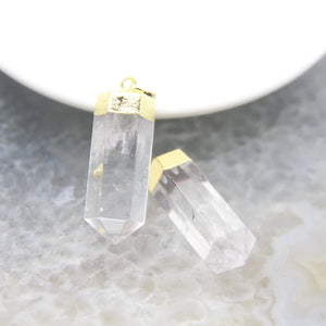 Hexagon Points Pendants, Natural Crystal Charms for Women Jewelry Making