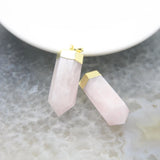 Hexagon Points Pendants, Natural Crystal Charms for Women Jewelry Making