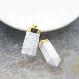Hexagon Points Pendants, Natural Crystal Charms for Women Jewelry Making