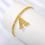 Large Initial Letter Anklets For Women Stainless Steel Foot Bracelet