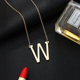 Large Initial Necklaces Stainless Steel Big Letter A-Z Monogram Collares