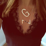 Large Initial Necklaces Stainless Steel Big Letter A-Z Monogram Collares