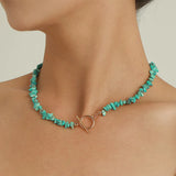 Large Irregular Pearl OT Buckle Stone Necklace For Women