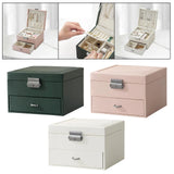 Large Jewellery Box Organiser Double Layer Trinket Jewelry Storage Case