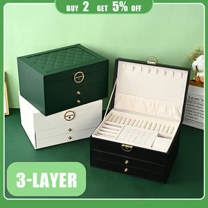 Large Jewelry Storage Box Multi-Layer Organizer For Women
