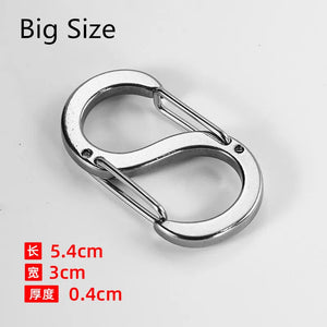 304 Stainless Steel Keychain Double Head Mountaineering Buckle Key Ring
