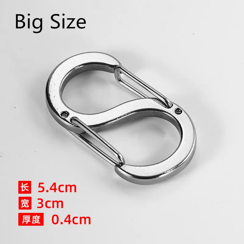 304 Stainless Steel Keychain Double Head Mountaineering Buckle Key Ring