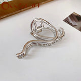 Punk Style Silver Hair Claws - Large Metal Hair Clip