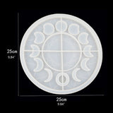 Moon Phase Round Tray Resin Mold Crescent Full Moon Keychain Pendant
