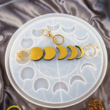 Moon Phase Round Tray Resin Mold Crescent Full Moon Keychain Pendant