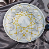 Moon Phase Round Tray Resin Mold Crescent Full Moon Keychain Pendant
