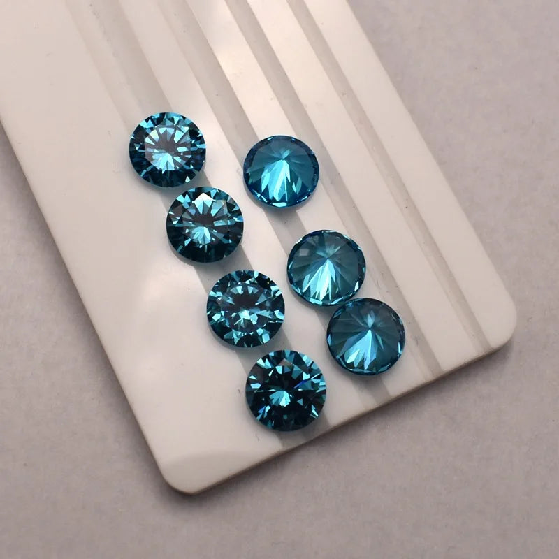 Large 12mm 6.0ct Round Cut Synthetic Sapphire Gemstone