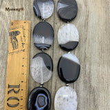 Large Oval Shape Druzy Slice Pendant Beads For DIY Jewelry Making