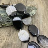 Large Oval Shape Druzy Slice Pendant Beads For DIY Jewelry Making