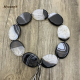 Large Oval Shape Druzy Slice Pendant Beads For DIY Jewelry Making