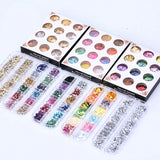 Large Pack DIY Mixed Flatback Crystals Metallic Foil Resin Flakes