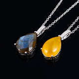 Labradorite Pendant Necklace 925 Silver Jewelry Anniversary Gift