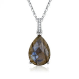 Labradorite Pendant Necklace 925 Silver Jewelry Anniversary Gift