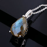 Labradorite Pendant Necklace 925 Silver Jewelry Anniversary Gift