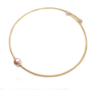Natural Freshwater Pearl Copper Ring Necklace Set