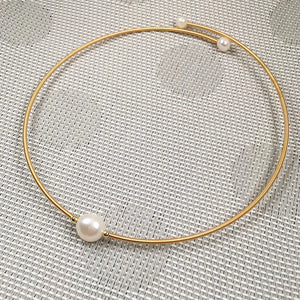 Natural Freshwater Pearl Copper Ring Necklace Set