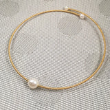 Natural Freshwater Pearl Copper Ring Necklace Set