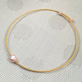 Natural Freshwater Pearl Copper Ring Necklace Set