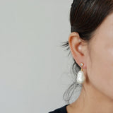 Faux Baroque Pearl Drop Earrings Zircon Women's Earrings