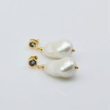 Faux Baroque Pearl Drop Earrings Zircon Women's Earrings