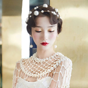 Large Pearl Hair Band Bridal Headwear Wedding Accessories