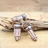 Quartz Point Kyanite Pendant Antique Copper Boho Jewelry