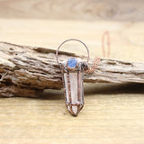 Quartz Point Kyanite Pendant Antique Copper Boho Jewelry