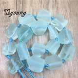 Raw Blue-Topazs Nugget Loose Beads for DIY Jewelry