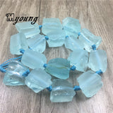 Raw Blue-Topazs Nugget Loose Beads for DIY Jewelry